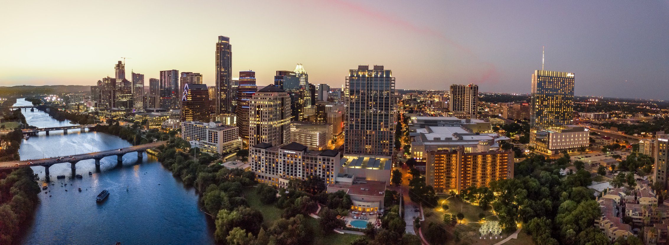 Austin skyline during sunset